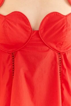 Farm Rio Red Heart Shaped Neckline Blouse -Modern Dress World 312025 05