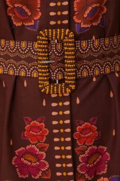 Farm Rio Brown Bright Flora Short Sleeve Mini Dress -Modern Dress World 312050 06