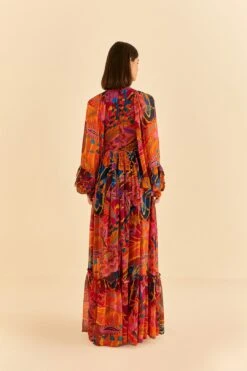 Farm Rio Vintage Wave Long Sleeve Maxi Dress -Modern Dress World 312218 04