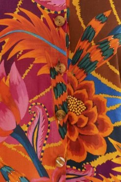 Farm Rio Vintage Wave Multicolor Long Sleeve Shirt -Modern Dress World 312273 05