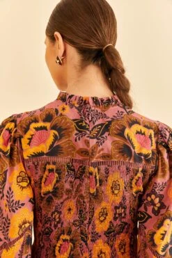 Farm Rio Blush Garden Bloom Smocked Blouse 9 Farm Rio Blush Garden Bloom Smocked Blouse -Modern Dress World 312287 04