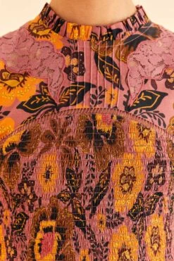 Farm Rio Blush Garden Bloom Smocked Blouse 10 Farm Rio Blush Garden Bloom Smocked Blouse -Modern Dress World 312287 05