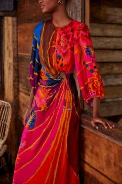 Farm Rio Vintage Wave Circle Cut-Out Midi Dress -Modern Dress World 312373 03