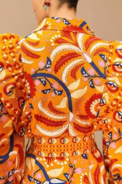 Farm Rio Yellow Palms Party Midi Dress 13 Farm Rio Yellow Palms Party Midi Dress -Modern Dress World 312461 06