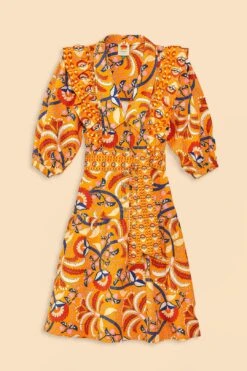 Farm Rio Yellow Palms Party Midi Dress 15 Farm Rio Yellow Palms Party Midi Dress -Modern Dress World 312461 08