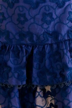 Farm Rio Navy Blue 3d Star Texture Mini Skirt -Modern Dress World 312645 05