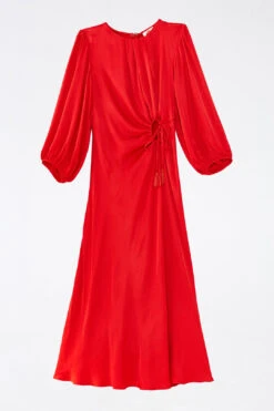 Farm Rio Red Front Circle Cut Out Midi Dress -Modern Dress World 312693 06