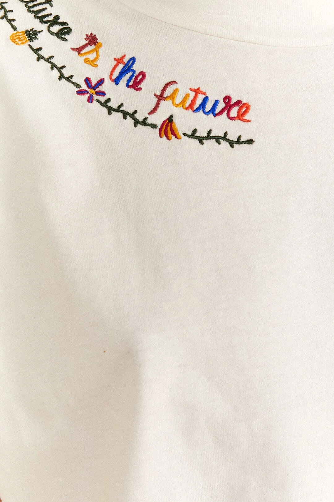 Farm Rio Nature Is The Future Embroidered Organic Cotton T-Shirt 5 Farm Rio Nature Is The Future Embroidered Organic Cotton T-Shirt - Image 5