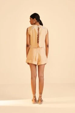 Farm Rio Sand Richelieu Sleeveless Crop Top -Modern Dress World 313592 04