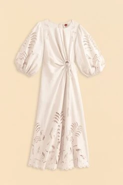 Farm Rio Off-White Richelieu Cut Out Midi Dress 9 Farm Rio Off-White Richelieu Cut Out Midi Dress -Modern Dress World 313595 06