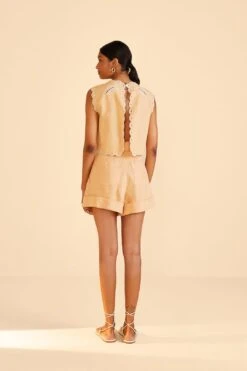 Farm Rio Beige Tailored Shorts 8 Farm Rio Beige Tailored Shorts -Modern Dress World 313601 04
