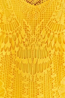 Farm Rio Yellow Guipure Midi Dress -Modern Dress World 313604 06