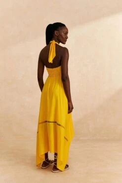 Farm Rio Yellow Sleeveless Maxi Dress -Modern Dress World 313606 04