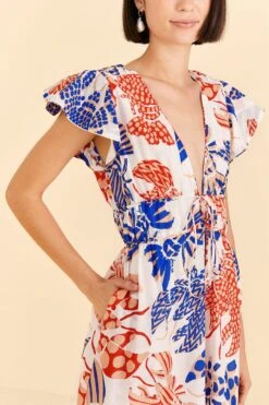 Farm Rio Off-White Mixed Lobsters Midi Dress 8 Farm Rio Off-White Mixed Lobsters Midi Dress -Modern Dress World 313608 03