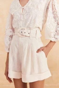 Farm Rio Off-White Tailored Shorts 8 Farm Rio Off-White Tailored Shorts -Modern Dress World 313614 03