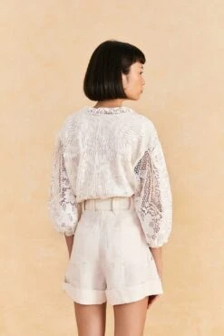 Farm Rio Off-White Tailored Shorts 9 Farm Rio Off-White Tailored Shorts -Modern Dress World 313614 04