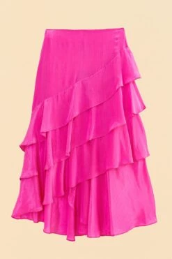Farm Rio Dark Pink Marocaine Ruffle Skirt -Modern Dress World 313615 06