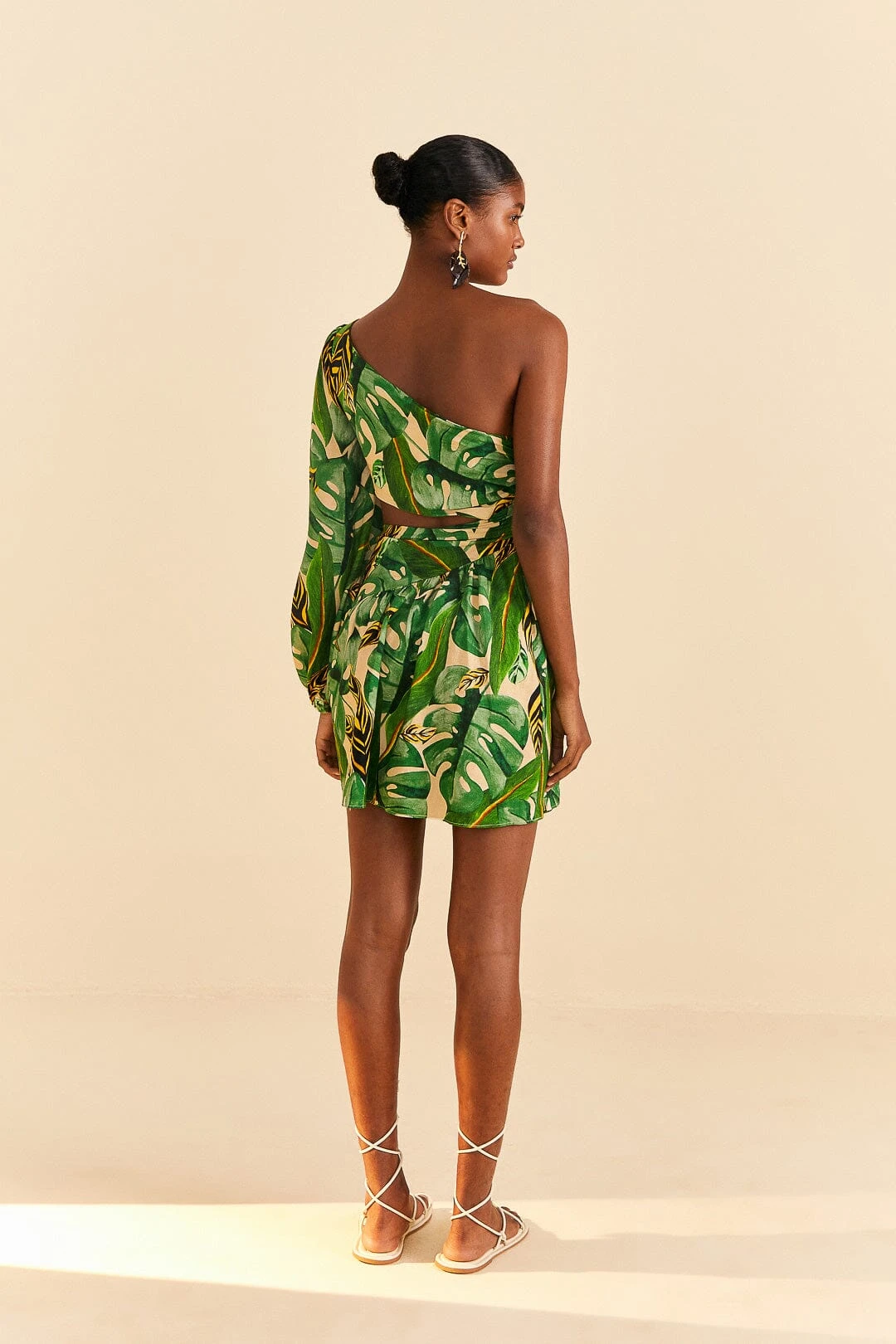 Farm Rio Tropical Leaves One Shoulder Mini Dress 3 Farm Rio Tropical Leaves One Shoulder Mini Dress - Image 3