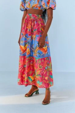 Farm Rio Macaw Party Mix Maxi Skirt -Modern Dress World 313623 03