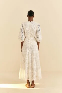 Farm Rio Off-White Richelieu Midi Dress -Modern Dress World 313629 03