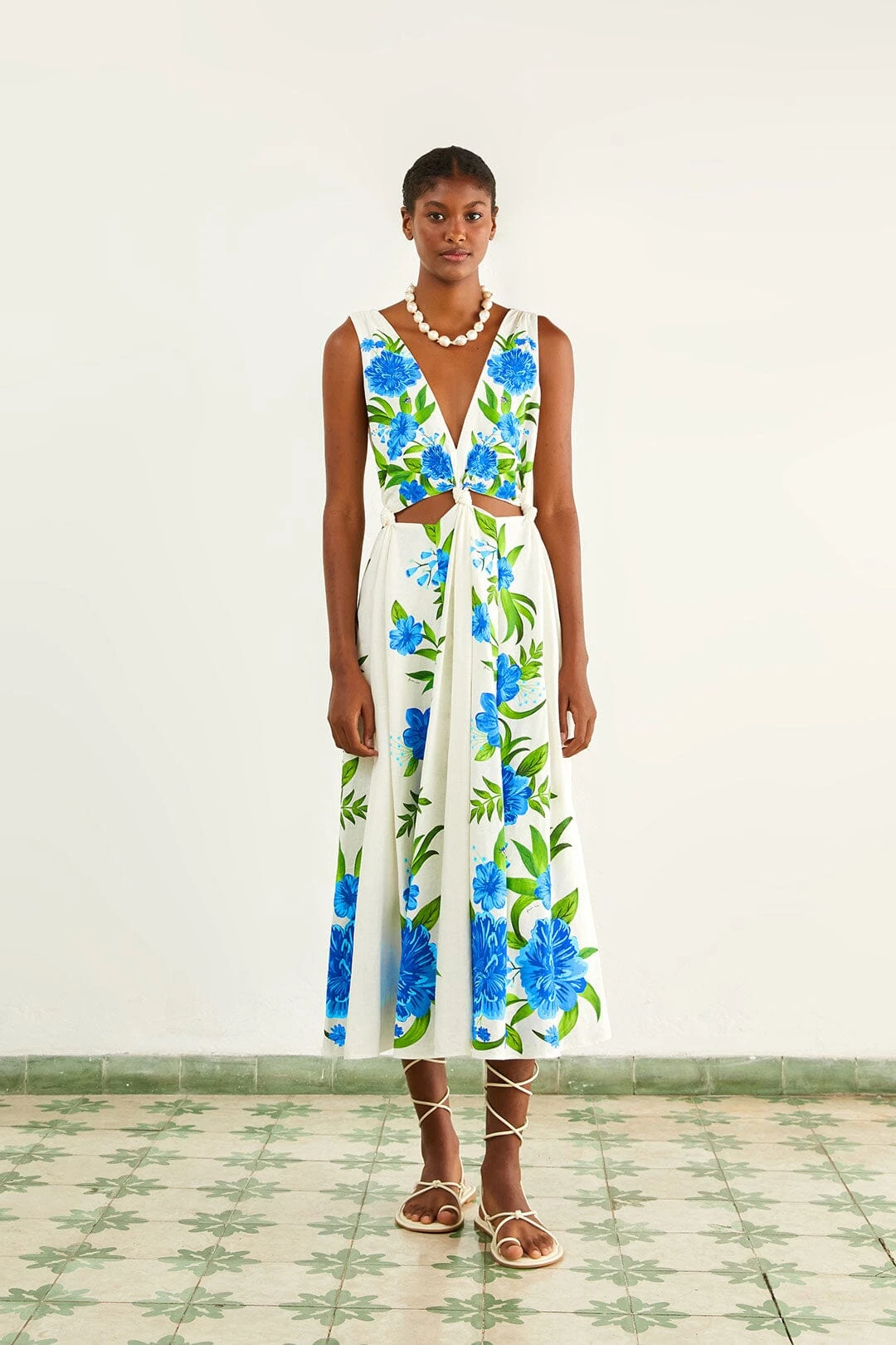 Farm Rio Off-White Romantic Garden Midi Dress 1 Farm Rio Off-White Romantic Garden Midi Dress