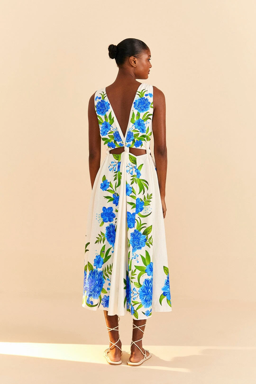 Farm Rio Off-White Romantic Garden Midi Dress 3 Farm Rio Off-White Romantic Garden Midi Dress - Image 3