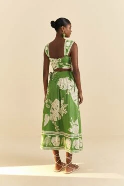 Farm Rio Green Lace Monsteras Crop Top 7 Farm Rio Green Lace Monsteras Crop Top -Modern Dress World 313644 03