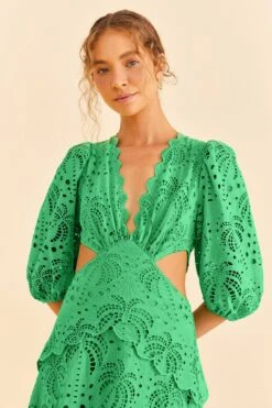 Farm Rio Green Richelieu Midi Dress 8 Farm Rio Green Richelieu Midi Dress -Modern Dress World 313648 03