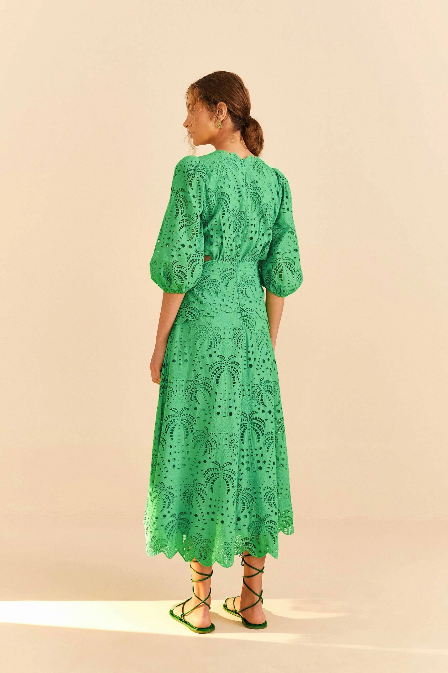 Farm Rio Green Richelieu Midi Dress 4 Farm Rio Green Richelieu Midi Dress - Image 4