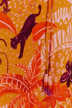 Farm Rio Beige Jungle Panther Lenzing™ Ecovero™ Viscose Midi Dress -Modern Dress World 313673 06