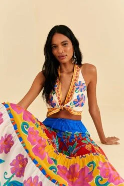 Farm Rio Off-White Vivid Garden Top -Modern Dress World 313675 03