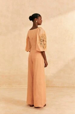 Farm Rio Dark Sand Lace Blouse -Modern Dress World 313679 04