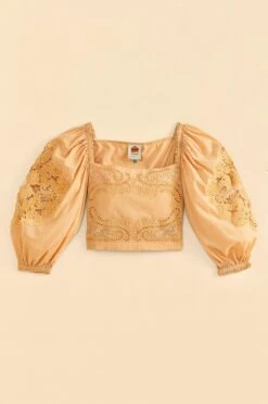 Farm Rio Dark Sand Lace Blouse -Modern Dress World 313679 06