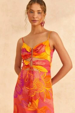 Farm Rio Summer Garden Ombre Lenzing™ Ecovero™ Viscose Midi Dress -Modern Dress World 313684 03