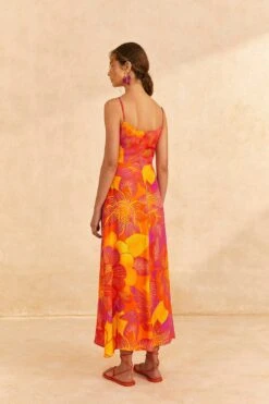 Farm Rio Summer Garden Ombre Lenzing™ Ecovero™ Viscose Midi Dress -Modern Dress World 313684 04