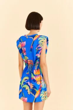 Farm Rio Blue Painted Jungle T-Shirt Dress -Modern Dress World 313685 04