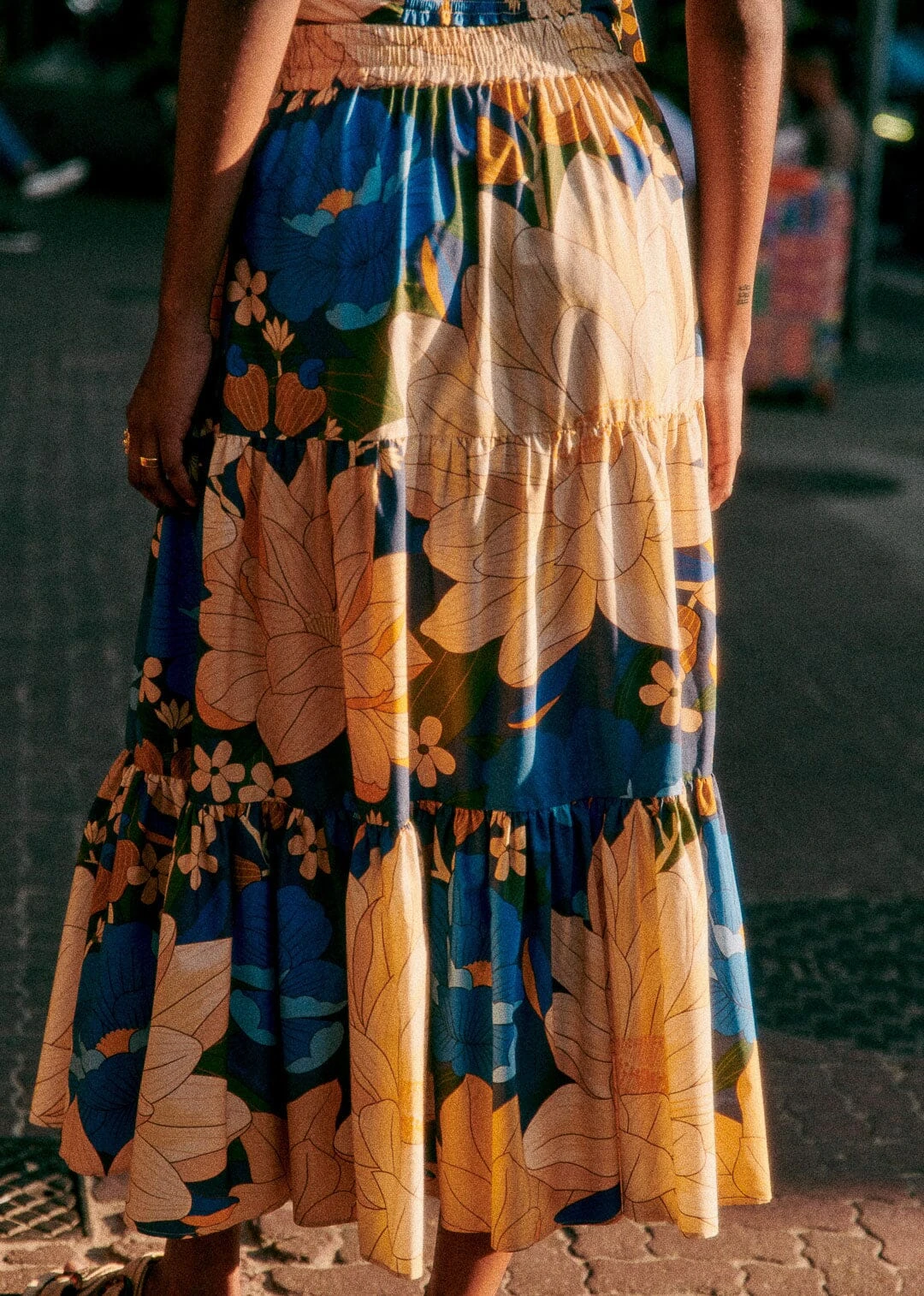 Farm Rio Mandacaru Floral Black Sakura Midi Skirt 2 Farm Rio Mandacaru Floral Black Sakura Midi Skirt - Image 2