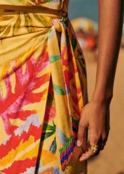 Farm Rio Summer Forest Yellow Bia Midi Skirt -Modern Dress World 313792 03