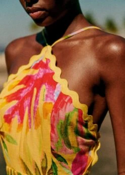 Farm Rio Summer Forest Yellow Burna Midi Dress 9 Farm Rio Summer Forest Yellow Burna Midi Dress -Modern Dress World 313793 03