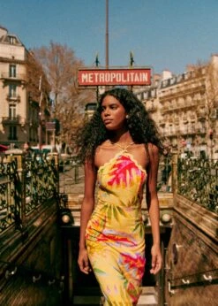 Farm Rio Summer Forest Yellow Burna Midi Dress 13 Farm Rio Summer Forest Yellow Burna Midi Dress -Modern Dress World 313793 07