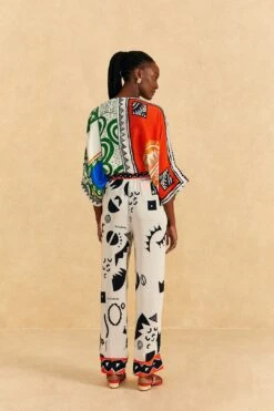 Farm Rio Off-White Pitta Soul Pants -Modern Dress World 314082 03