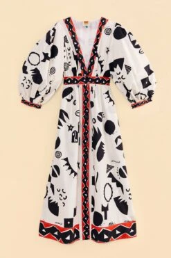 Farm Rio Off-White Pitta Soul Puff Sleeve Midi Dress 11 Farm Rio Off-White Pitta Soul Puff Sleeve Midi Dress -Modern Dress World 314083 06