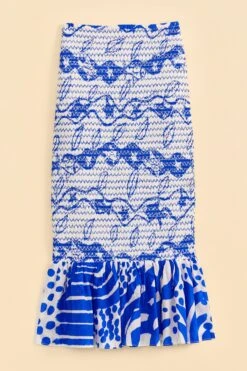 Farm Rio Off-White Pitta Waves Smocked Midi Skirt 11 Farm Rio Off-White Pitta Waves Smocked Midi Skirt -Modern Dress World 314084 06