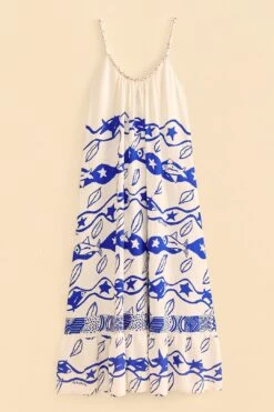 Farm Rio Off-White Pitta Waves Sleeveless Maxi Dress 11 Farm Rio Off-White Pitta Waves Sleeveless Maxi Dress -Modern Dress World 314086 06