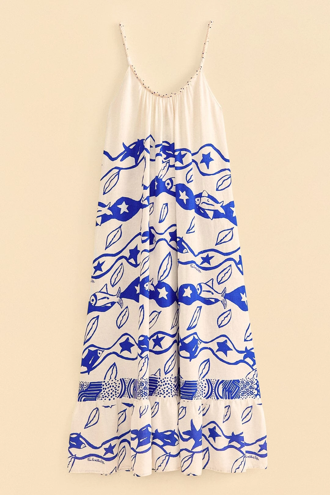 Farm Rio Off-White Pitta Waves Sleeveless Maxi Dress 6 Farm Rio Off-White Pitta Waves Sleeveless Maxi Dress - Image 6