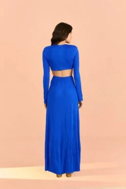 Farm Rio Blue Knot Cut Out Maxi Dress -Modern Dress World 314099 04