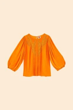 Farm Rio Orange Lace Blouse -Modern Dress World 314469 06
