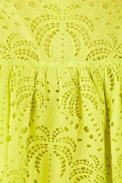 Farm Rio Lime Green Palm Tree Richelieu Blouse -Modern Dress World 314472 05