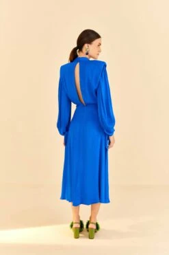 Farm Rio Blue Shoulder Pads Maxi Dress 8 Farm Rio Blue Shoulder Pads Maxi Dress -Modern Dress World 314477 04