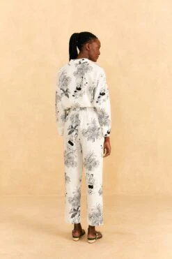 Farm Rio Off-White Moto Love Pants -Modern Dress World 314490 03